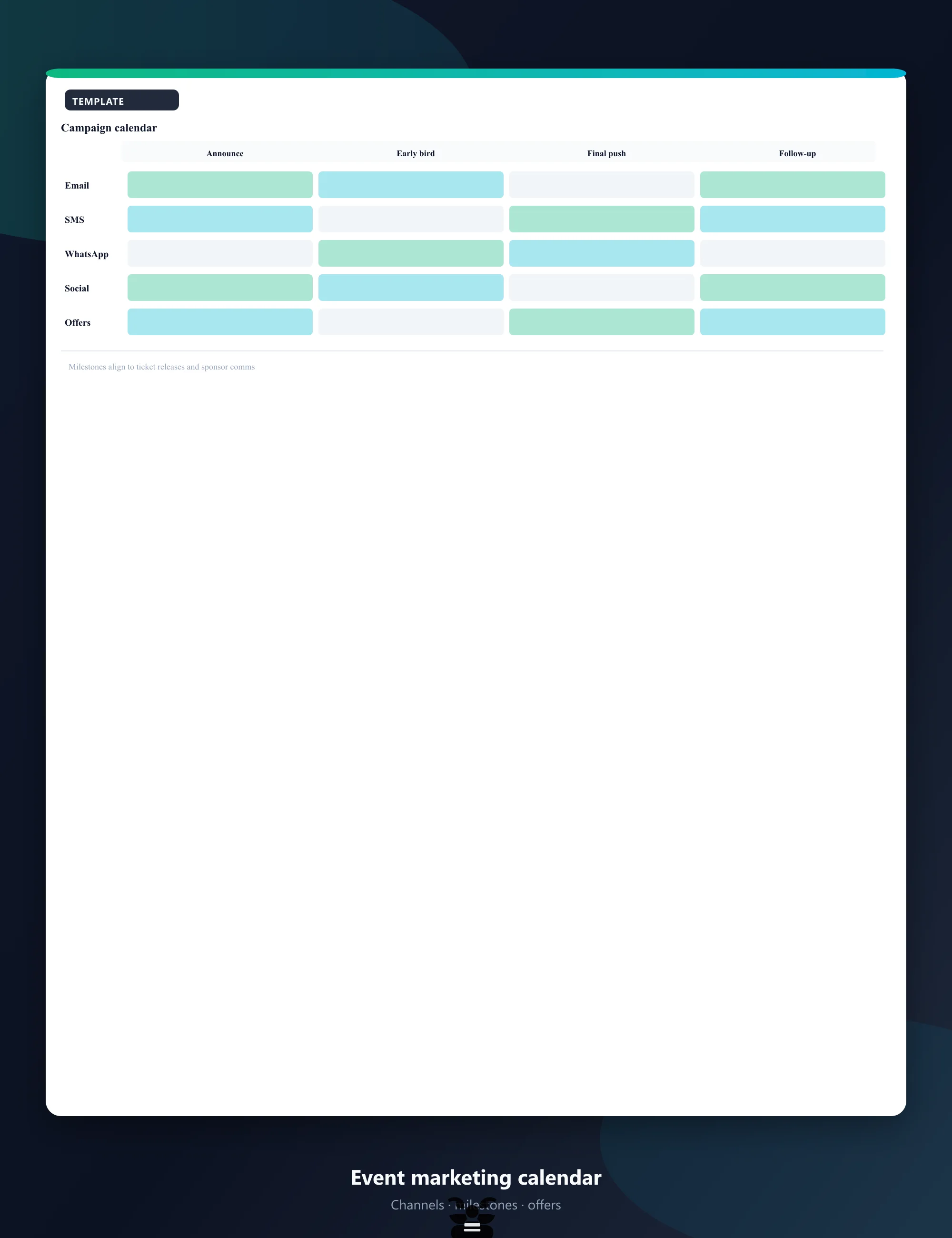 Event Marketing Calendar Template preview
