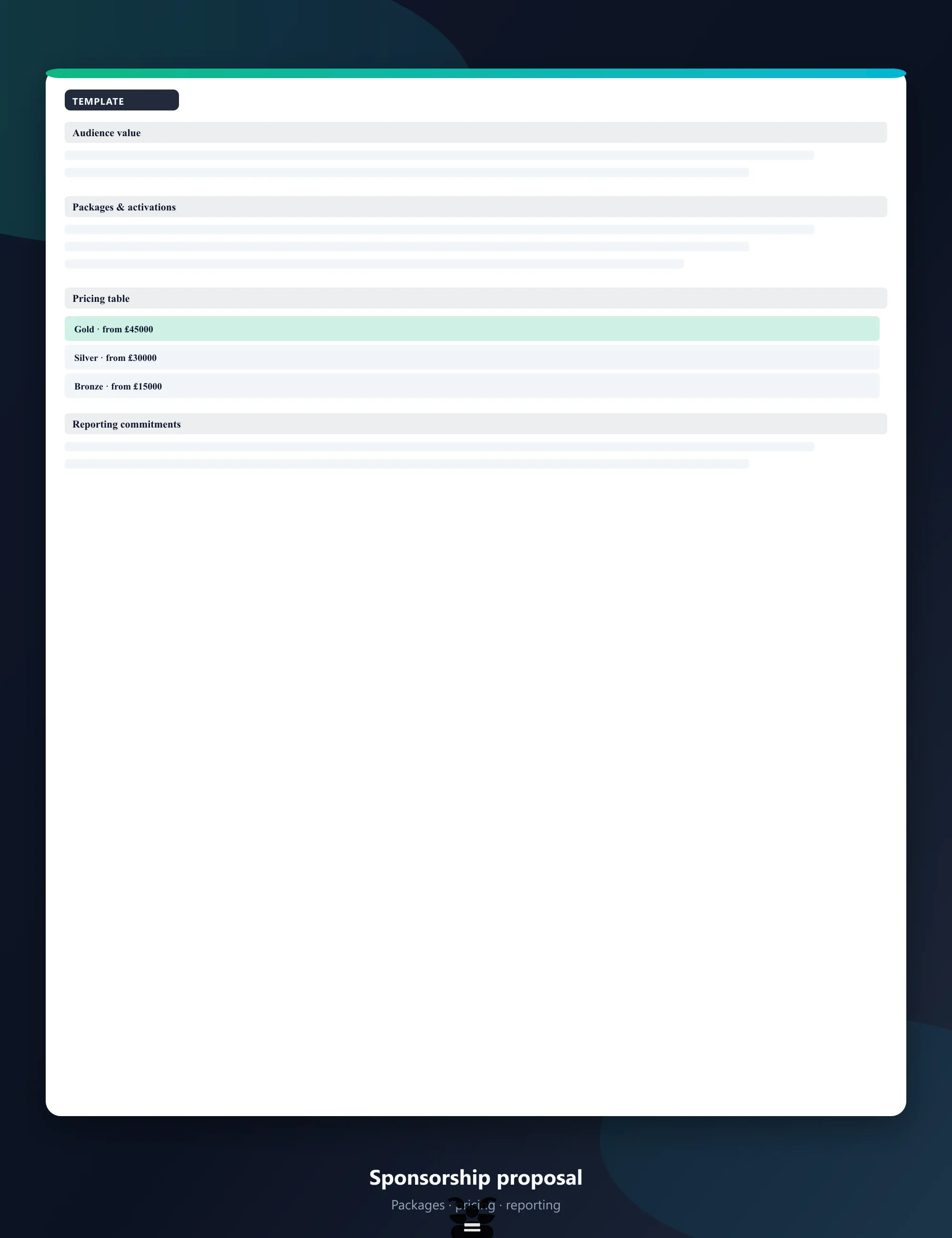 Sponsorship Proposal Template preview