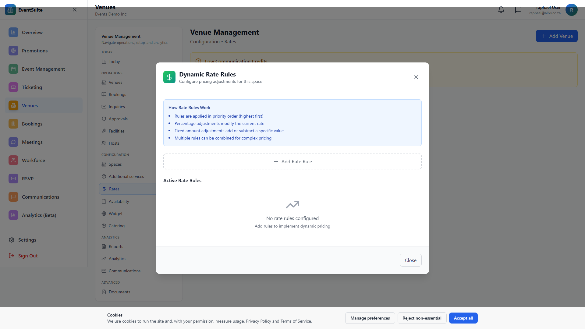 Venues guide screenshot